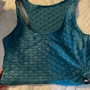 Chrome Cropped Tank Emerald